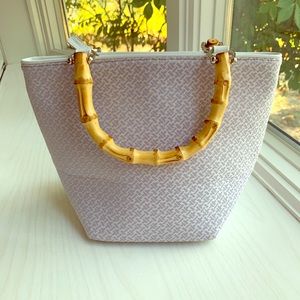 Talbots Mini Bowling Bag With Bamboo Handles